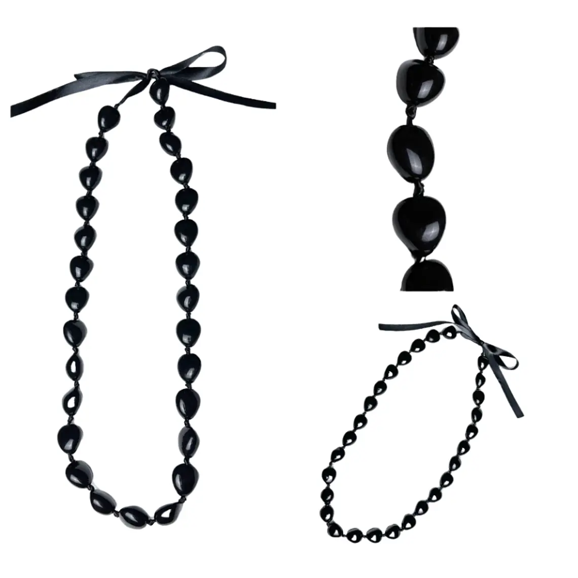 Collar diseño Hawaii Kukui negro ajustable 1