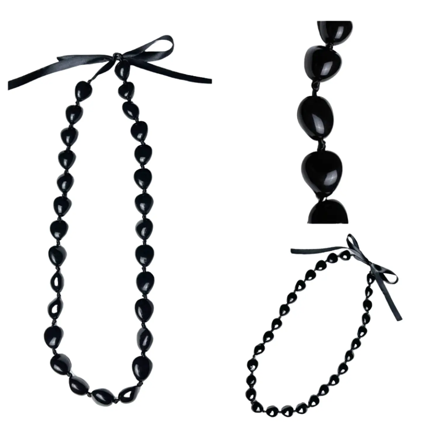 Collar diseño Hawaii Kukui negro ajustable 1