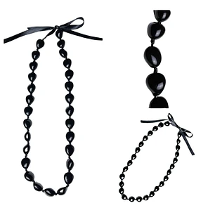 Collar diseño Hawaii Kukui negro ajustable