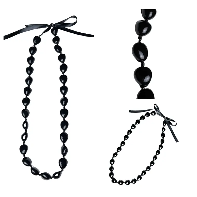 Collar diseño Hawaii Kukui negro ajustable 1