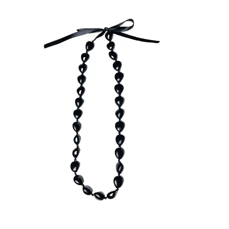 Collar diseño Hawaii Kukui negro ajustable 3