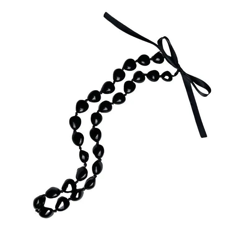 Collar diseño Hawaii Kukui negro ajustable 2