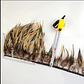 1 metro Boa Plumas beige Claro con negro 10 a 12 Cm punta - thumbnail 2
