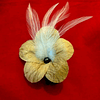 Flor de mahute Con Perla Y Plumas blancas Para El Cabello