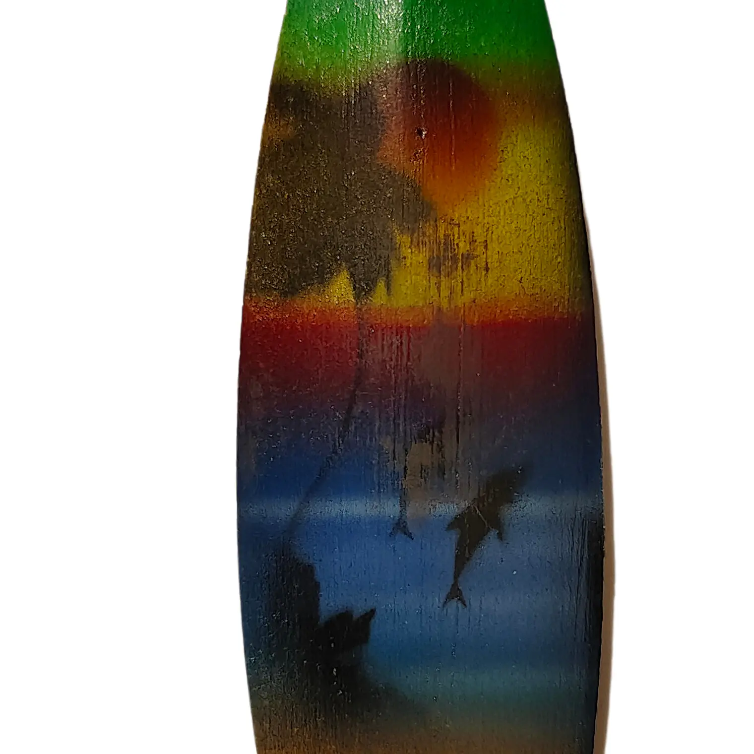 IMAN TABLA DE SURF 2,5X10CM BASE COLOR NARANJO DE MADERA 1