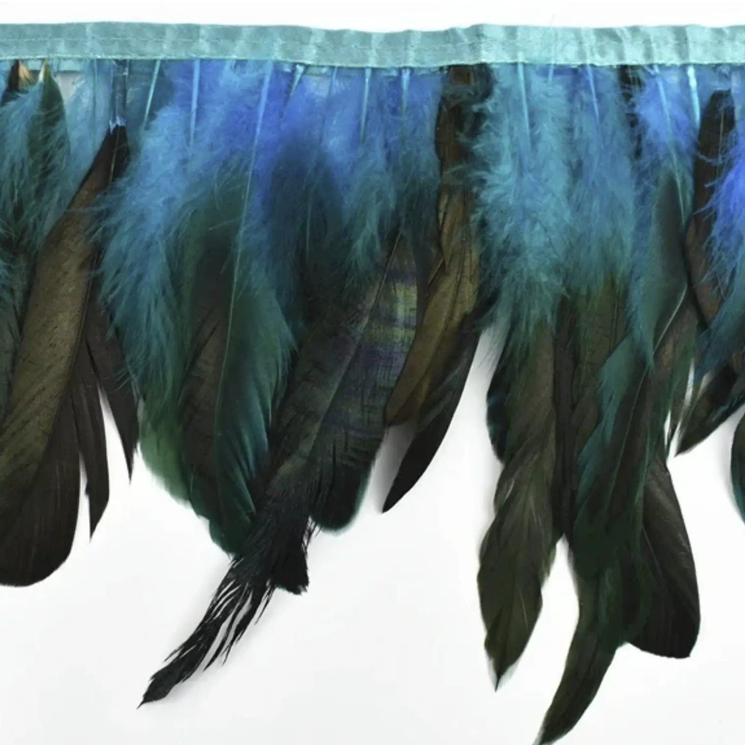 1 metro Boa Plumas Azul / negro tornasol 10 A 12cm 3