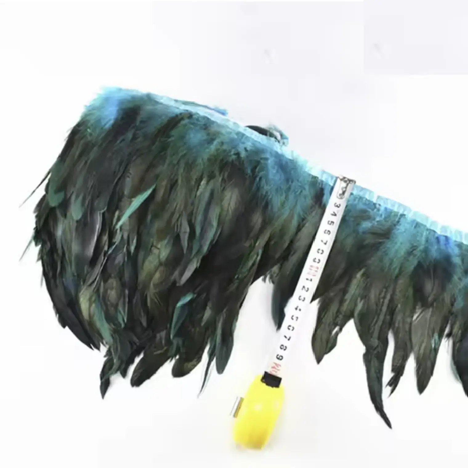 1 metro Boa Plumas Azul / negro tornasol 10 A 12cm 2