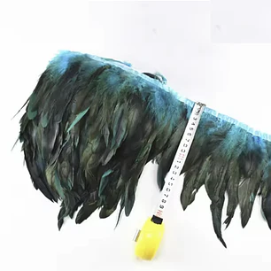 1 metro Boa Plumas Azul / negro tornasol 10 A 12cm