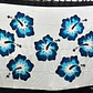 Pareo Blanco / con hibisco azul y borde negro 1,75x1,15mts - Miniatura 1