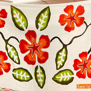 Pareo Blanco / con hibisco rojo 1,75x1,15mts