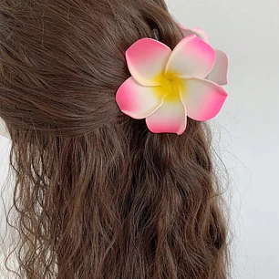 Flores Frangipani Tipanie rosado goma eva Tipo Tiburon 9cm