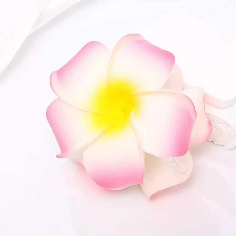 Flores Frangipani Tipanie rosado goma eva Tipo Tiburon 9cm 2