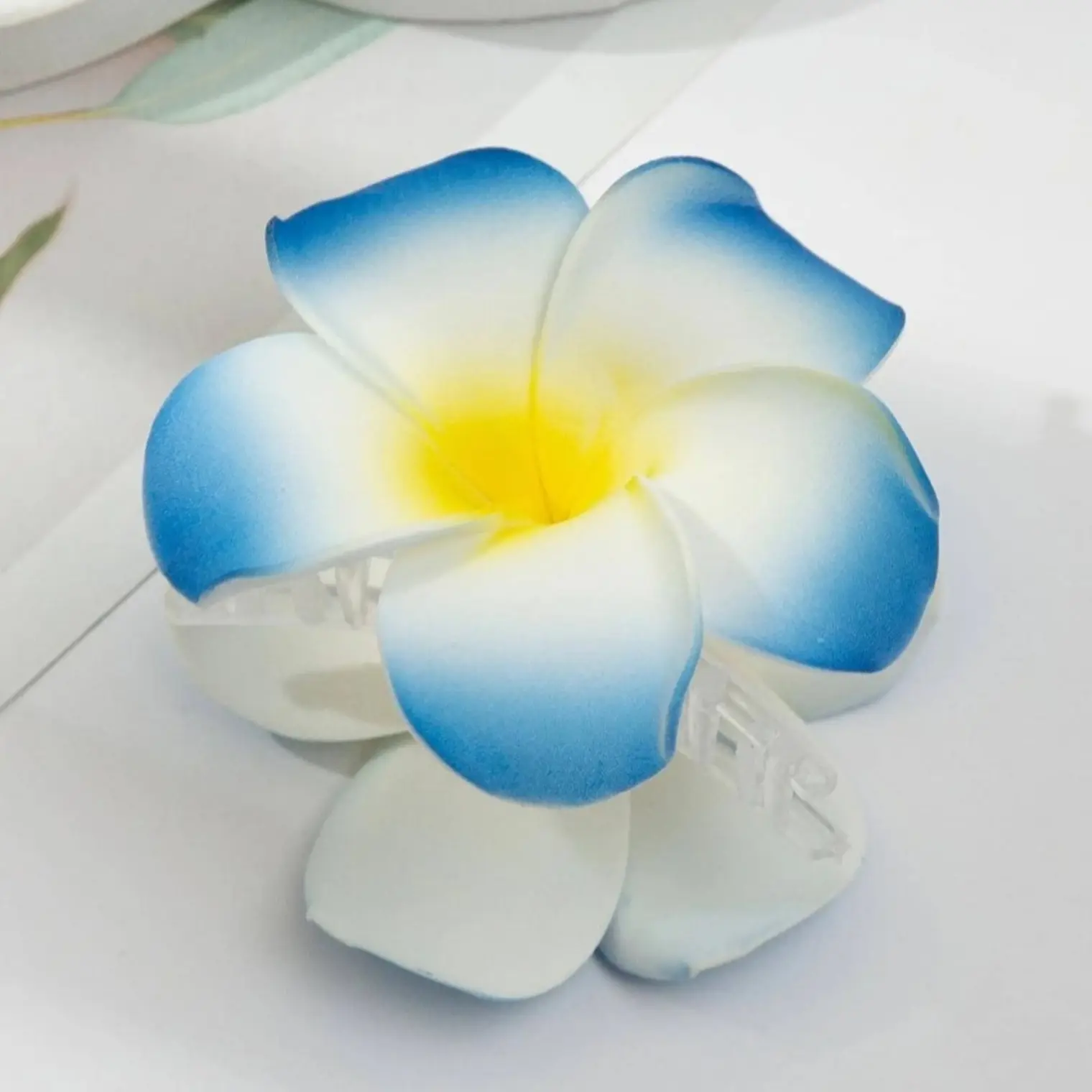 Flores Frangipani Tipanie azul goma eva Tipo Tiburon 9cm 2