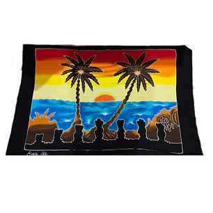 Pareo Ahu moai palmeras Napohe 1,75x1,15mts