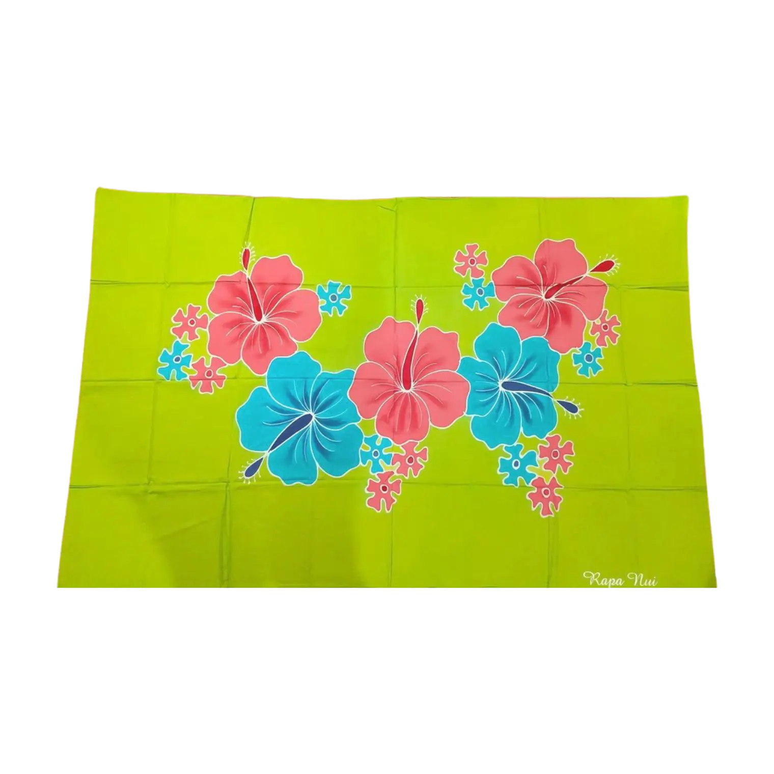 Pareo Verde / con 5 hibisco 1,75x1,15mts 2