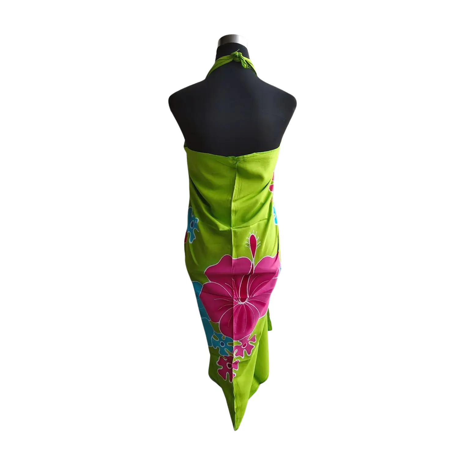 Pareo Verde / con 5 hibisco 1,75x1,15mts 3