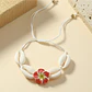 Pulsera tobillera ajustable flor tipanie roja y pure blanco - thumbnail 2