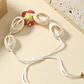 Pulsera tobillera ajustable flor tipanie roja y pure blanco - thumbnail 3