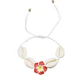 Pulsera tobillera ajustable flor tipanie roja y pure blanco - thumbnail 1