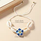 Pulsera tobillera ajustable flor tipanie azul y pure blanco - thumbnail 3