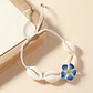 Pulsera tobillera ajustable flor tipanie azul y pure blanco - thumbnail 5