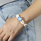 Pulsera tobillera ajustable flor tipanie azul y pure blanco - thumbnail 2