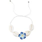 Pulsera tobillera ajustable flor tipanie azul y pure blanco - thumbnail 1