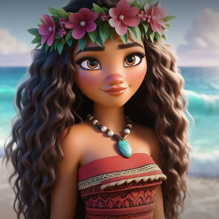 Pack Moana Corona de Flores ajustable y collar para niñas 4