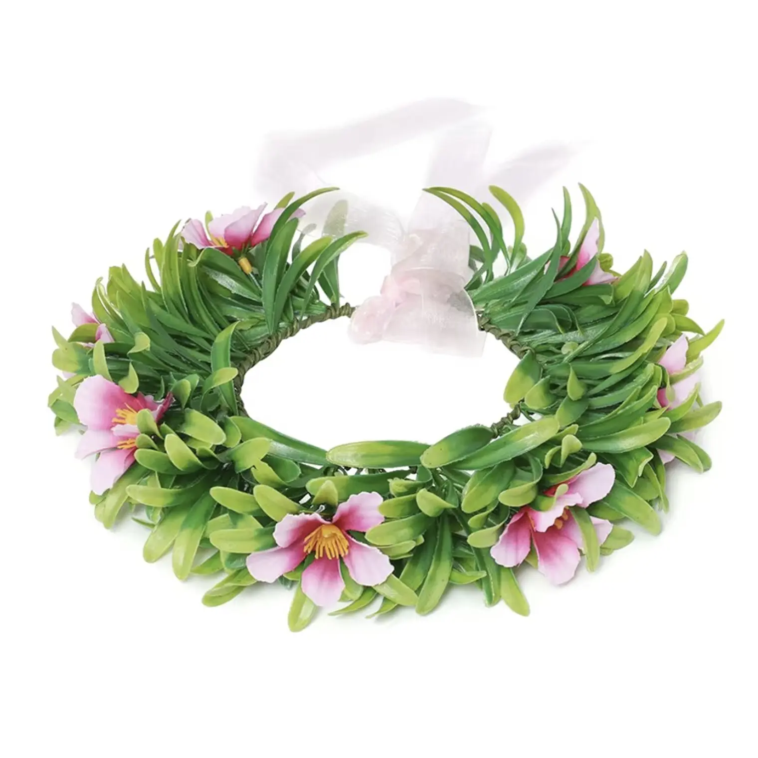 Corona de Flores ajustable con lazo 1