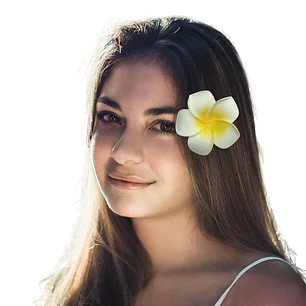 Flor Tipanie 9cm para el cabello blanca con pinza