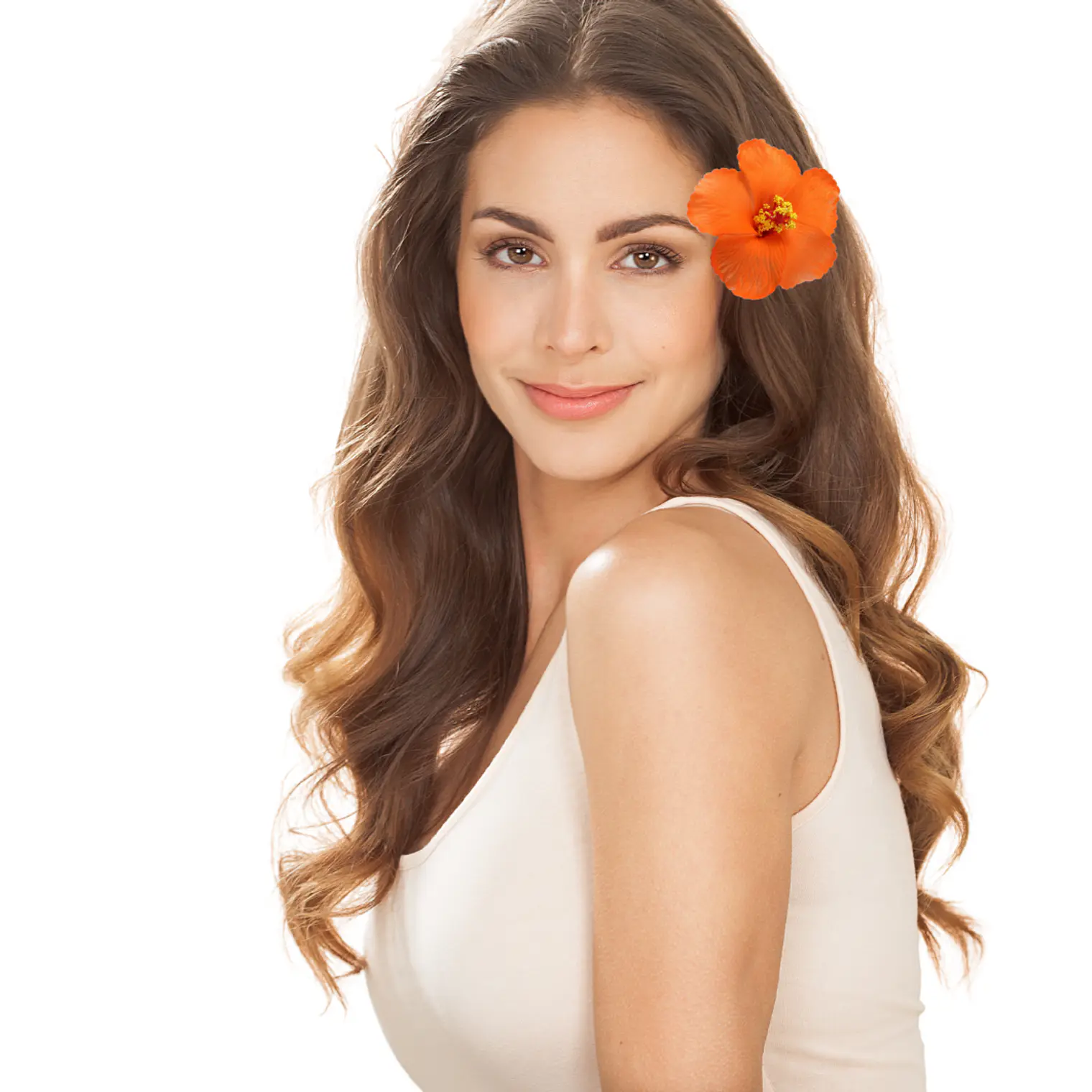 Polynesian Flowers Hibiscus orange tree with clamp 6