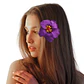 Flor Hibisco morado con pinza para el cabello - thumbnail 1