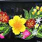 Pareo negro con hibisco amarillo, rojo y fucsia 1,75x1,15mts - thumbnail 1