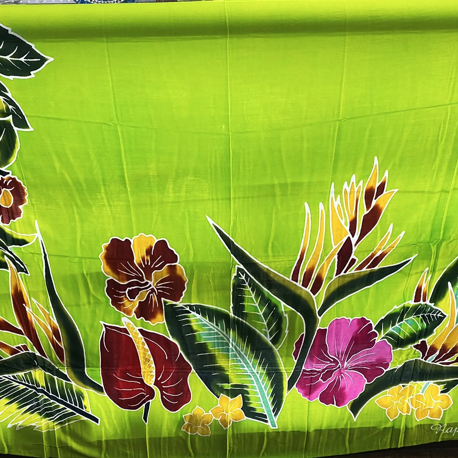 Pareo Verde claro con hojas 1,75x1,15mts 1