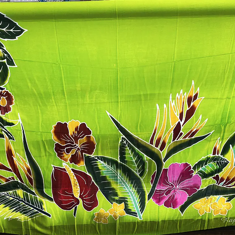 Pareo Verde claro con hojas 1,75x1,15mts 1