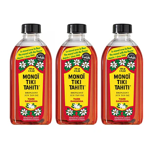 Pack 3 Monoi Tiki Tahiti Tiare Gardenia Bronzant 120ml