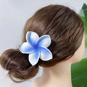 1 Tipanie blanca con celeste para el Cabello Con Palito