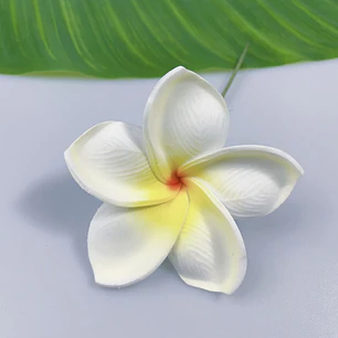 Tipanie blanca con amarillo para el Cabello Con Palito