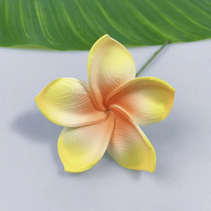 1 flor Tipanie amarilla / naranjo para Cabello Con Palito