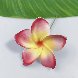 1 flor Tipanie rojo con amarillo para el Cabello Con Palito