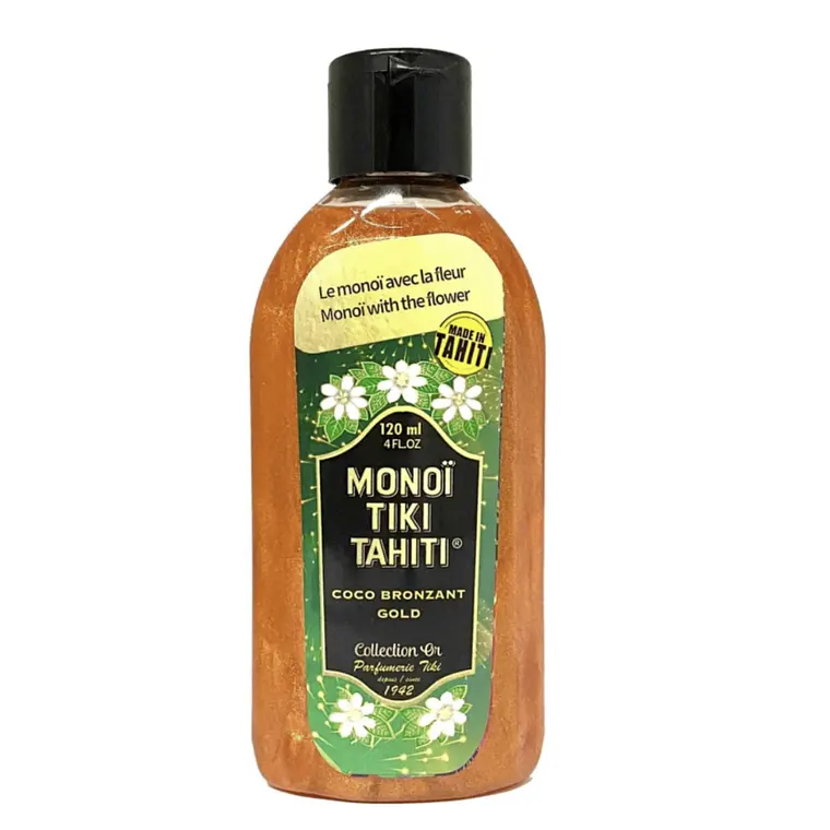 Monoi Tiki Tahiti Coconut con brillos Gold Sun 120Ml 1