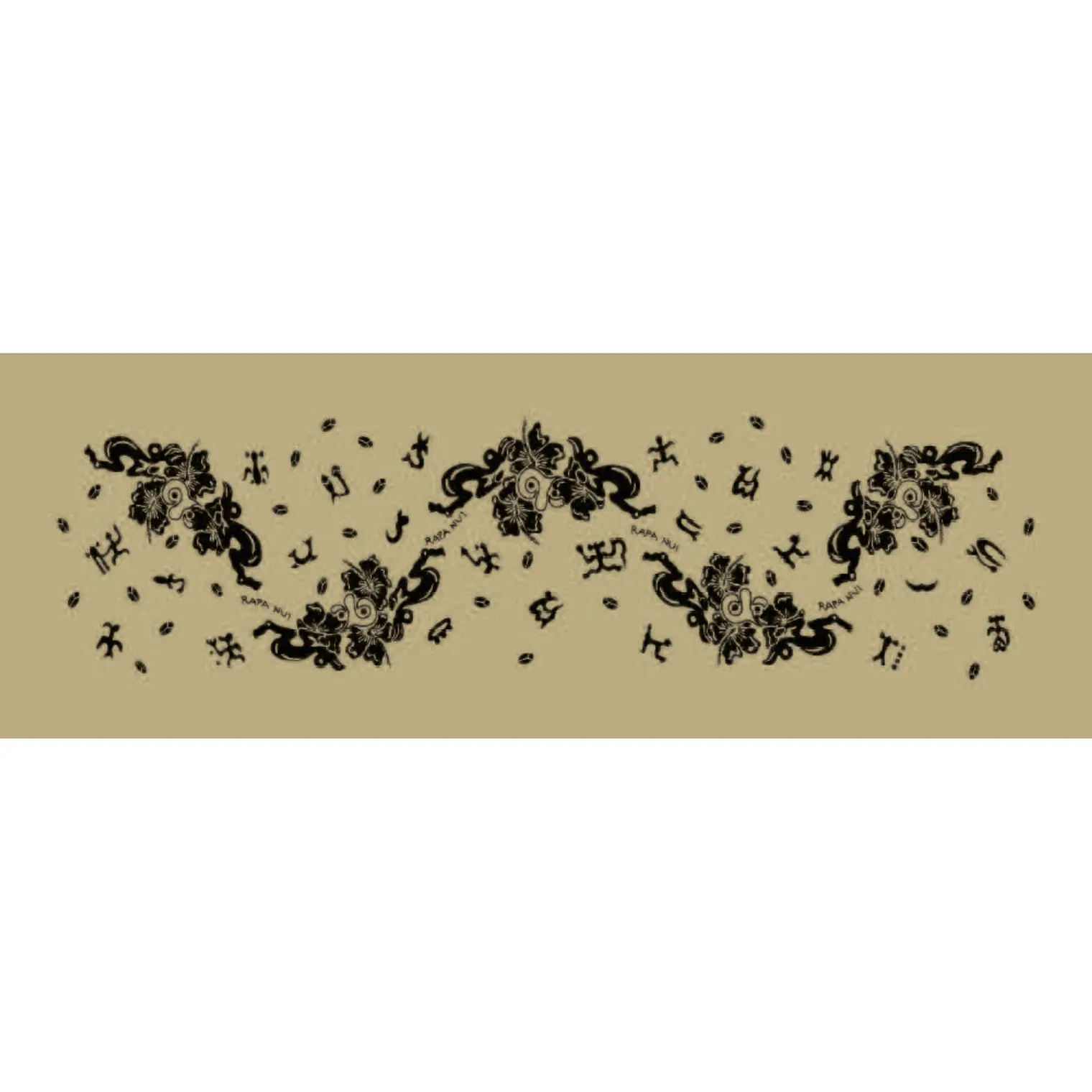 Pareo Corto Napohe flores pajaro Beige negro 1