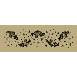 Pareo Corto Napohe flores pajaro Beige negro