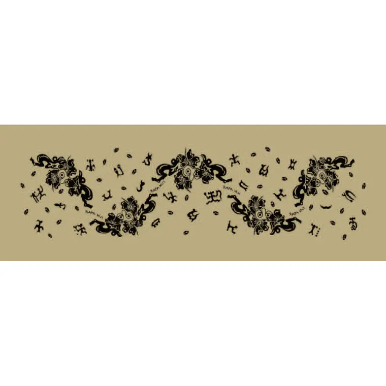 Pareo Corto Napohe flores pajaro Beige negro 1