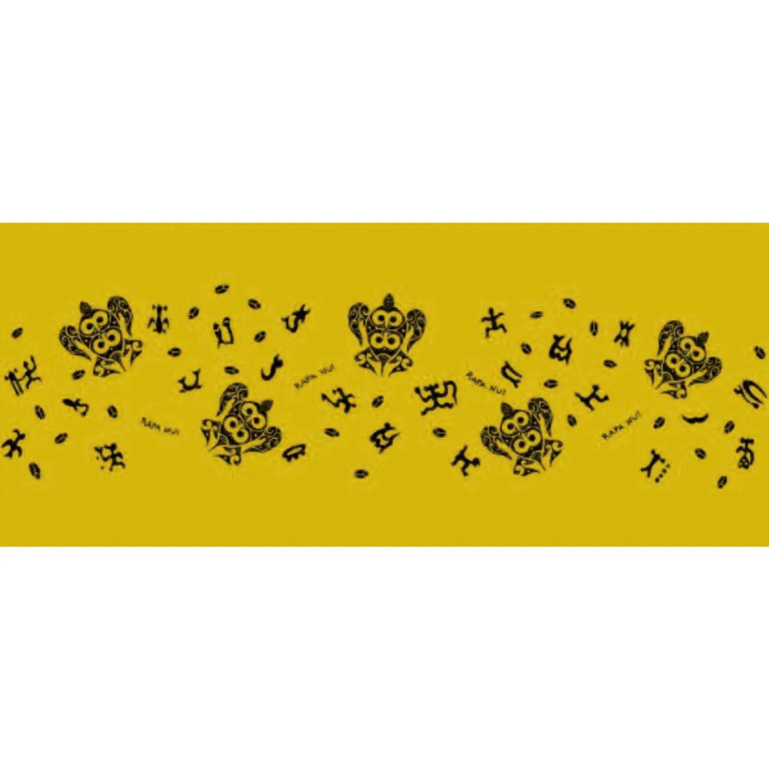 Pareo Corto Napohe Tortuga Rongo Rongo amarillo negro 1