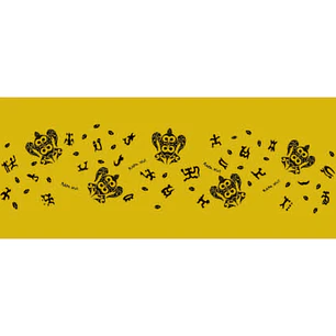 Pareo Corto Napohe Tortuga Rongo Rongo amarillo negro