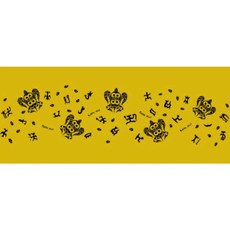 Pareo Corto Napohe Tortuga Rongo Rongo amarillo negro 1