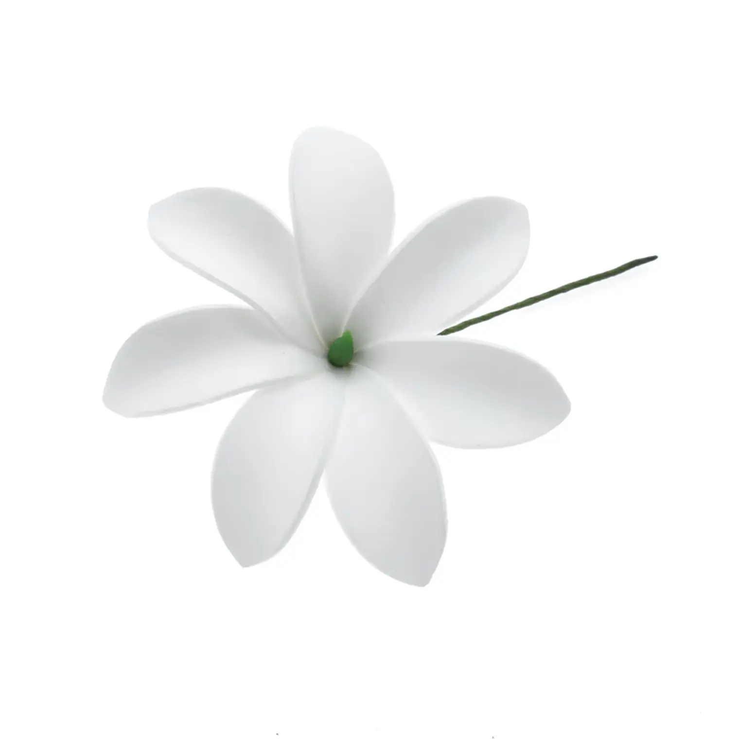 1 flor tiare centro verde con palito para el cabello 1