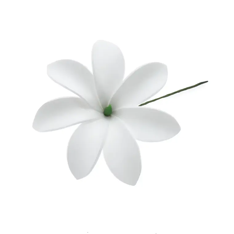 1 flor tiare centro verde con palito para el cabello 1