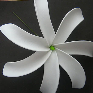 1 flor tiare B centro verde con palito para el cabello